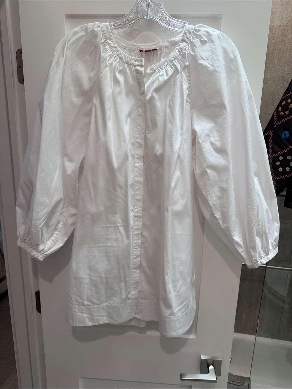 STAUD White Puff-Sleeve Mini Dress